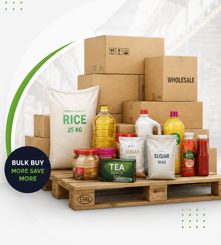 Bulk grocery products including rice, oil, sugar and daily essentials at wholesale price in Bangladesh